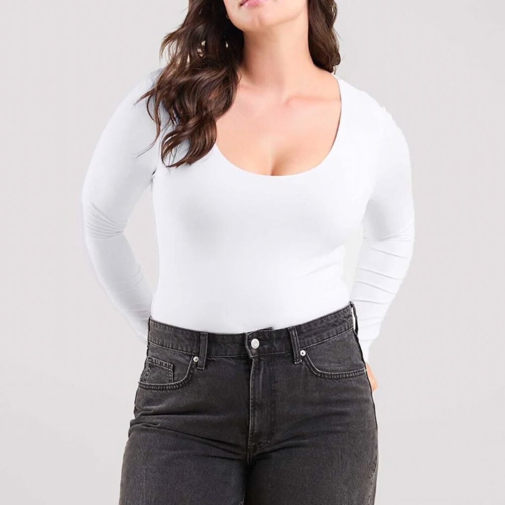 Nuuds Long Sleeve Scoop Neck Bodysuit | Size: S